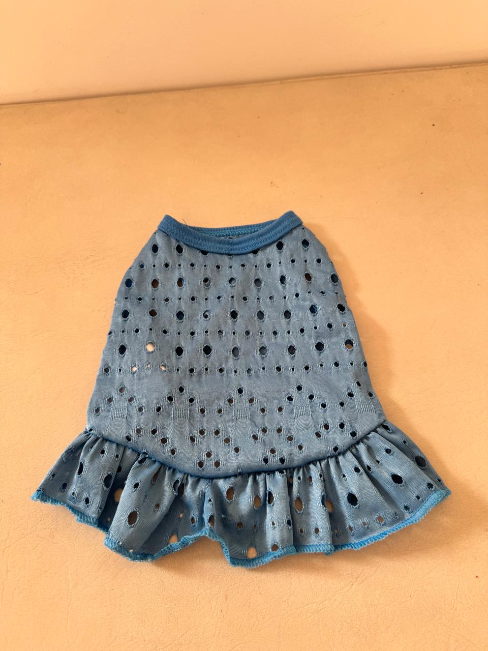 Vestido Malha Renda Azul