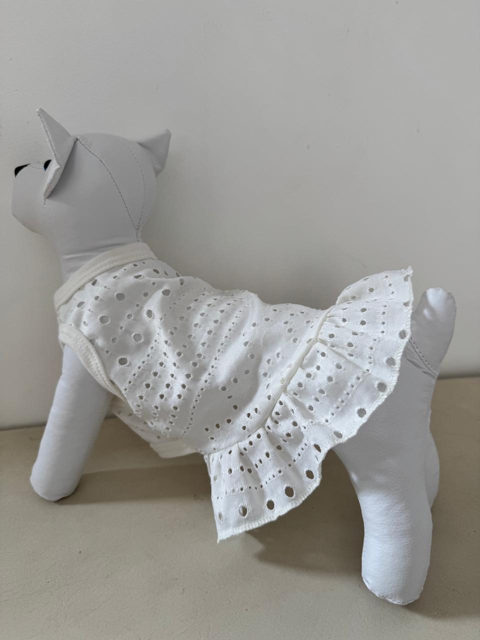 Vestido Malha Renda Off White