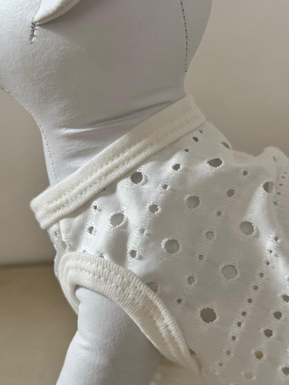 Vestido Malha Renda Off White